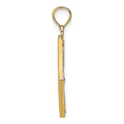 14K Yellow Gold Flower Cross Pendant – view 3