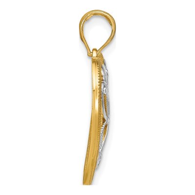 14K Yellow Gold Filigree Heart Charm – view 3
