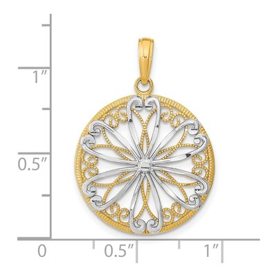 14K Yellow Gold Filigree Round Pendant – view 4