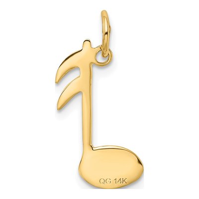 14K Yellow Gold Musical Note Pendant – view 4