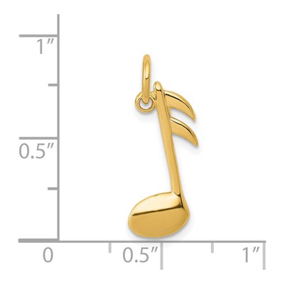 14K Yellow Gold Musical Note Pendant – view 5