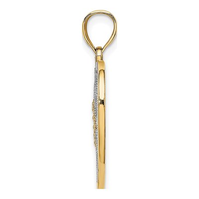 14K Yellow Gold Filigree Heart Charm – view 3