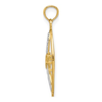 14K Yellow Gold HOPE Ribbon Oval Charm – view 3