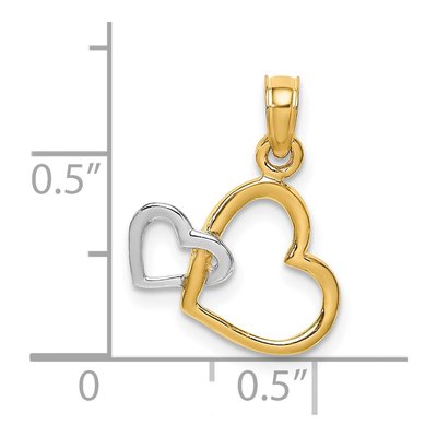 14K Yellow Gold Intertwined Hearts Charm – view 4