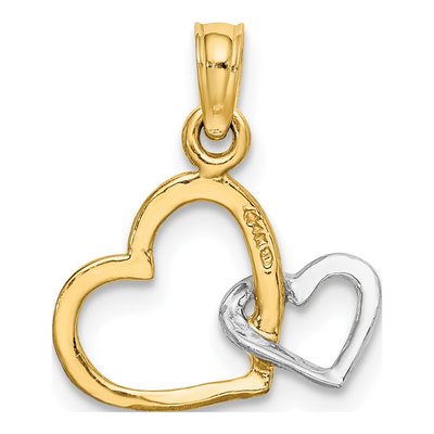14K Yellow Gold Intertwined Hearts Charm – view 5