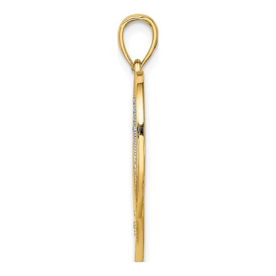 14K Yellow Gold Heart Cross Pendant – view 3