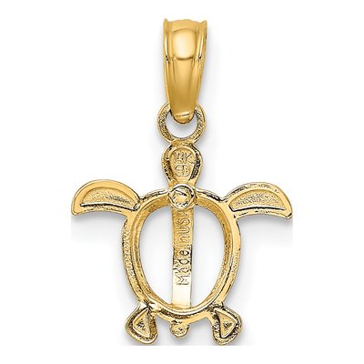 14K Yellow Gold Mini Sea Turtle Charm – view 5