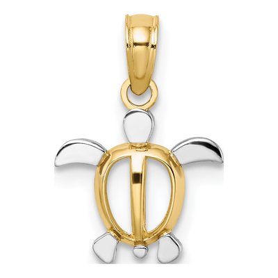 14K Yellow Gold Mini Sea Turtle Charm
