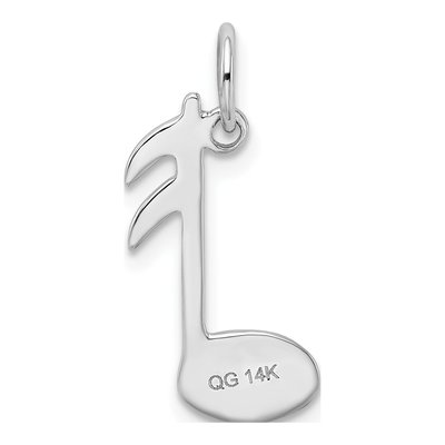 14K White Gold Musical Note Pendant – view 4