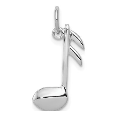 14K White Gold Musical Note Pendant