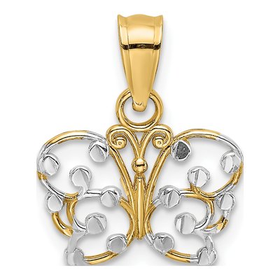 14K Yellow Gold Butterfly Charm