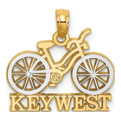 14K Yellow Gold Key West Bicycle Pendant