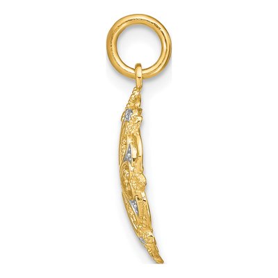 14K Yellow Gold Filigree Heart Charm – view 3