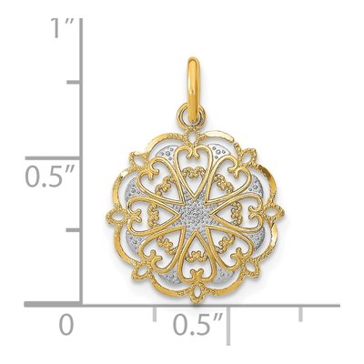 14K Yellow Gold Filigree Heart Charm – view 4