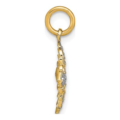 14K Yellow Gold Filigree Medallion Charm – view 3