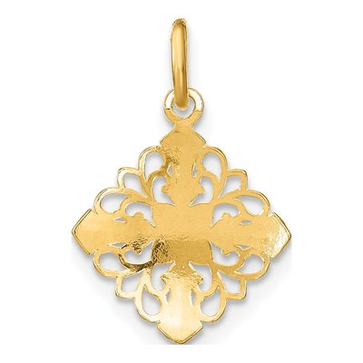14K Yellow Gold Filigree Medallion Charm – view 5