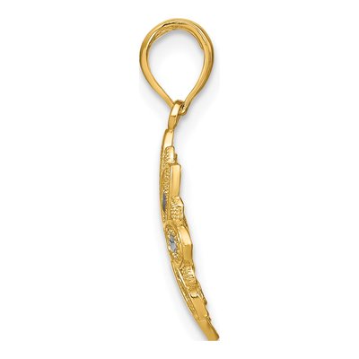 14K Yellow Gold Filigree Flower Charm – view 3