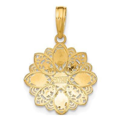 14K Yellow Gold Filigree Flower Charm – view 5