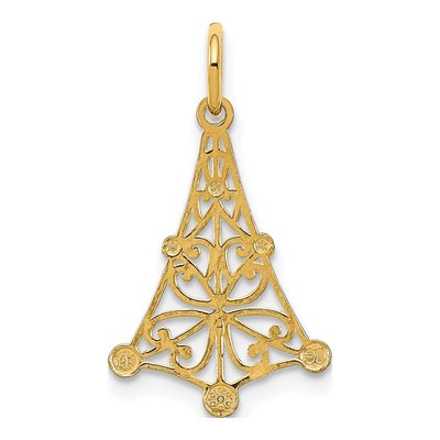 14K Yellow Gold Diamond-Cut Chandelier Charm – view 5
