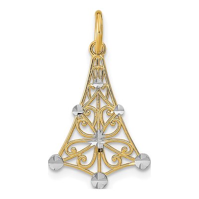 14K Yellow Gold Diamond-Cut Chandelier Charm