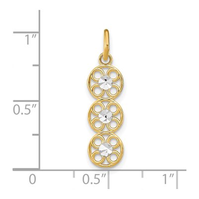 14K Yellow Gold 3-Circle Diamond-Cut Charm – view 4