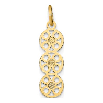 14K Yellow Gold 3-Circle Diamond-Cut Charm – view 5