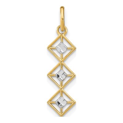 14K Yellow Gold Diamond-Cut Charm