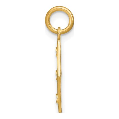 14K Yellow Gold Diamond-Cut Diamond-Shaped Charm – view 3