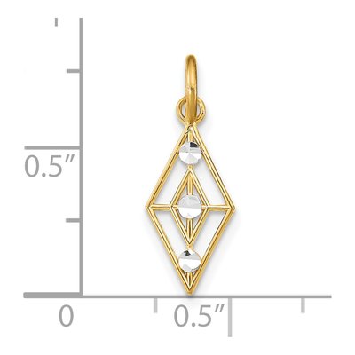 14K Yellow Gold Diamond-Cut Diamond-Shaped Charm – view 4