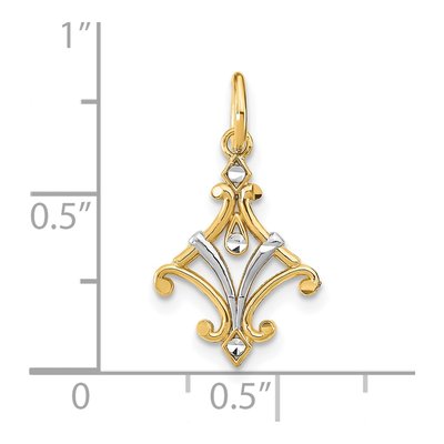 14K Yellow Gold Diamond-Cut Chandelier Pendant – view 4