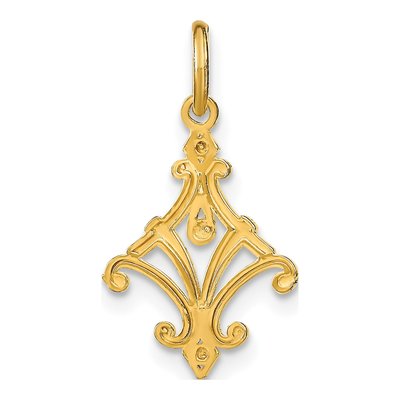 14K Yellow Gold Diamond-Cut Chandelier Pendant – view 5