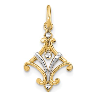 14K Yellow Gold Diamond-Cut Chandelier Pendant