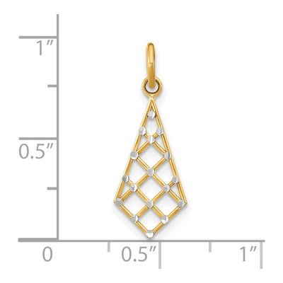 14K Yellow Gold Diamond-Cut Criss-Cross Pendant – view 4