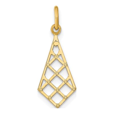 14K Yellow Gold Diamond-Cut Criss-Cross Pendant – view 5