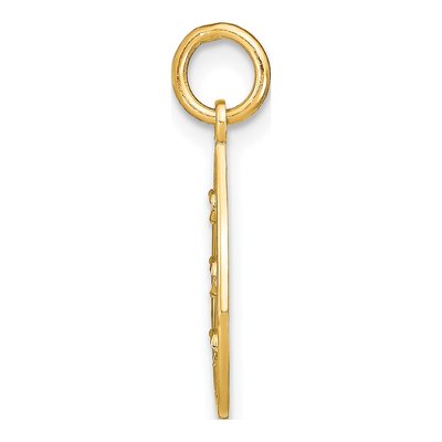 14K Yellow Gold Diamond-Cut Teardrop Pendant – view 3