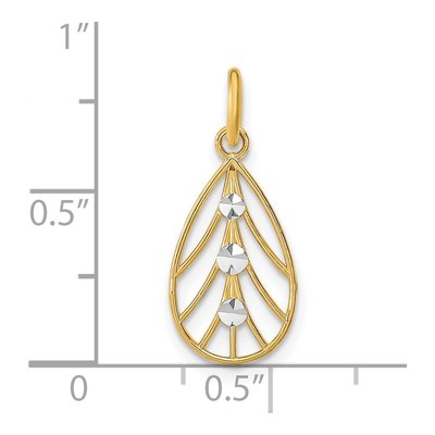 14K Yellow Gold Diamond-Cut Teardrop Pendant – view 4
