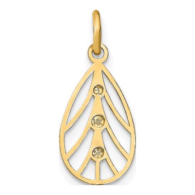 14K Yellow Gold Diamond-Cut Teardrop Pendant – view 5