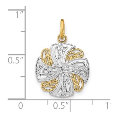14K Yellow Gold Pinwheel Medallion Charm – view 4