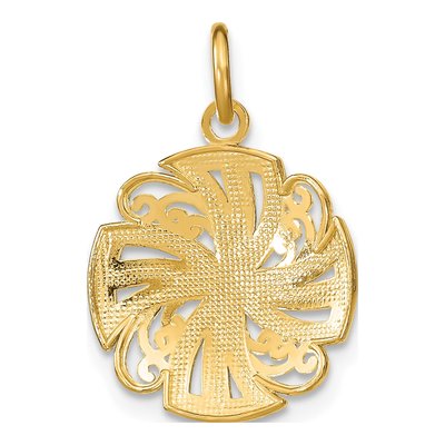 14K Yellow Gold Pinwheel Medallion Charm – view 5