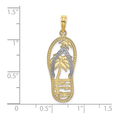 14K Yellow Gold Palm Tree Flip-Flop Pendant – view 4