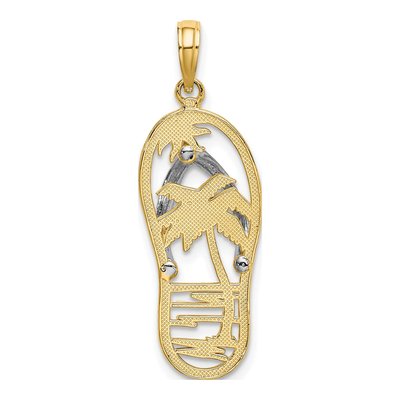 14K Yellow Gold Palm Tree Flip-Flop Pendant – view 5