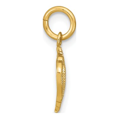 14K Yellow Gold Textured Mini Heart Charm – view 3