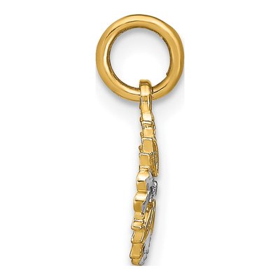 14K Yellow Gold Cut-Out Heart Flower Charm – view 3