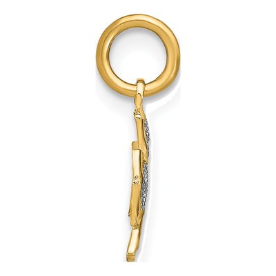 14K Yellow Gold Maltese Cross Heart Charm – view 3