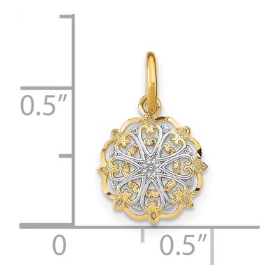 14K Yellow Gold Filigree Hearts Charm – view 4