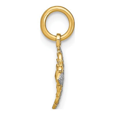 14K Yellow Gold Mini Cross Medallion Charm – view 3