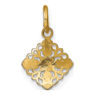 14K Yellow Gold Mini Cross Medallion Charm – view 5