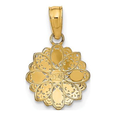 14K Yellow Gold Filigree Flower Charm – view 5