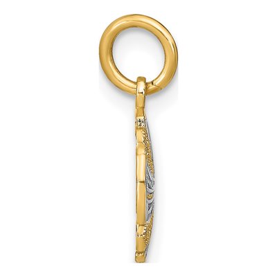 14K Yellow Gold Mini Pinwheel Medallion Charm – view 3