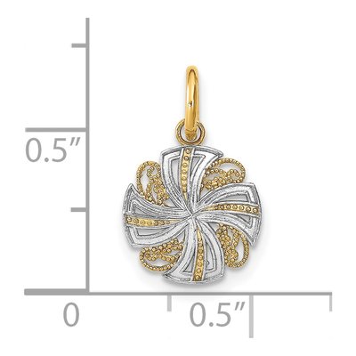14K Yellow Gold Mini Pinwheel Medallion Charm – view 4
